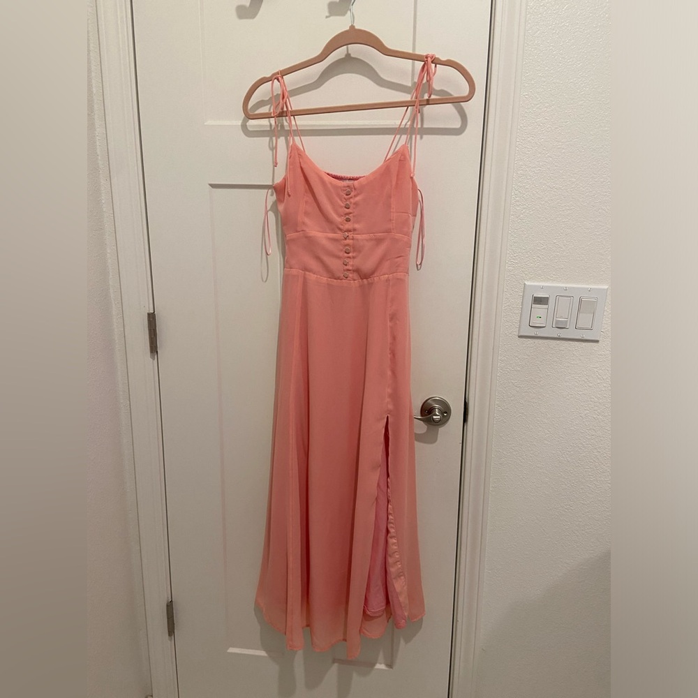 Abercrombie & Fitch Tie Strap Corset Midi Dress